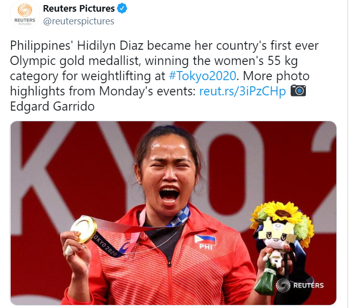 Hidilyn Diaz wins first ever Olympic gold for the Philippines in Weightlifting