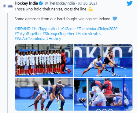 Navneet Kaur late goal helped India to win over Ireland 1-0 in Tokyo 2020