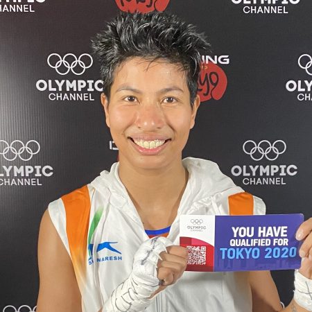 Lovlina Borgohain as she reached the medal rounds at Tokyo 2020