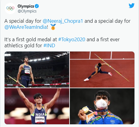 India's Neeraj Chopra winning a historic gold medal in Tokyo 