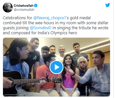 Sunil Gavaskar was saluted Olympic gold medallist Neeraj Chopra