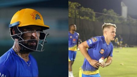 Sam Curran and Cheteshwar Pujara in net session for the Indian Premier League: IPL 2021