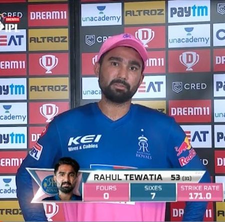 Rahul Tewatia “My goal will always be to make Rajasthan Royals win” in Indian Premier League: IPL 2021
