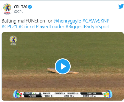 Odean Smith smashes Chris Gayle's bat in Caribbean Premier League: CPL 2021