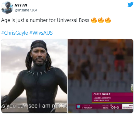 Chris Gayle scoring 14, 000 run T20 runs turn fans to say "Age Is Just A Number"
