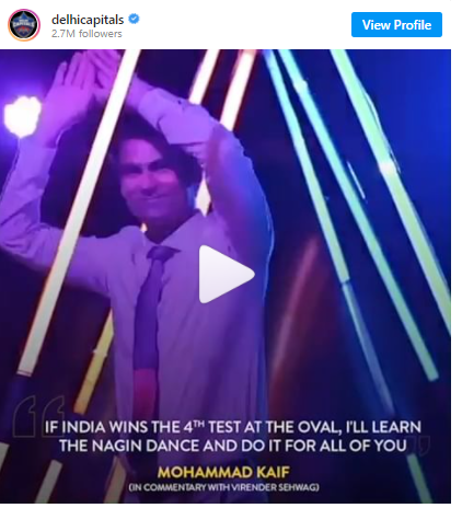 Mohammad Kaif did his promises a Naagin dance after India wins the Oval Test: Indian Premier League 2021