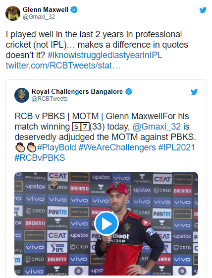 Brad Hogg on Glenn Maxwell "He's been given a specific role at RCB" in IPL 2021