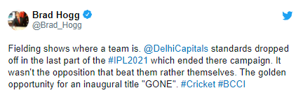 Brad Hogg says "Golden opportunity for an inaugural title gone" in IPL 2021