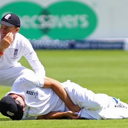 Commentators face backlash for laughing on-air while “seeing Joe Root run” after being hit in the abdomen.