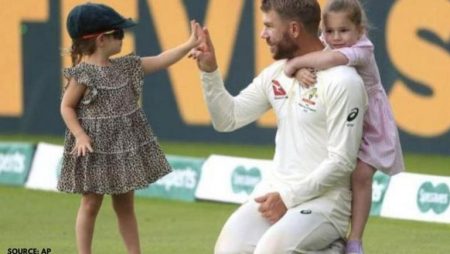 David Warner’s daughter, gives a first glimpse of her batting abilities.