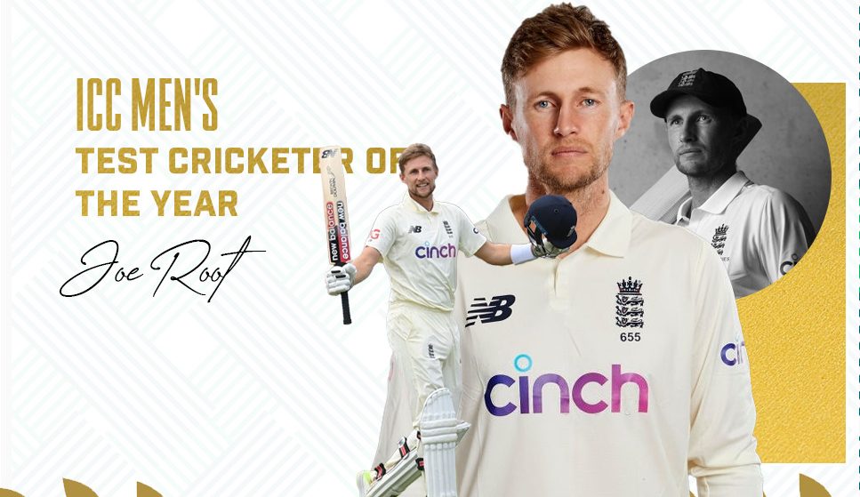 England’s Joe Root  named the ICC Men’s Test Cricketer of the Year for 2021.