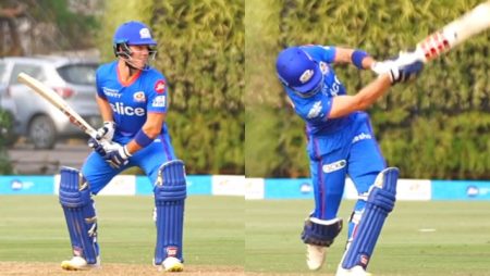 Dewald Brevis no look shots from MI practice session set the internet on fire in IPL 2022.