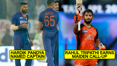 Hardik Pandya will captain India in the T20I vs Ireland, and Rahul Tripathi has been named to the squad.