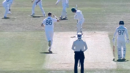 South Africa’s batter abandons the ball, and a lapse in judgment proves costly.