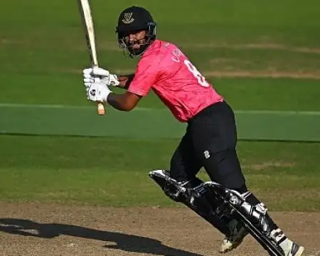Cheteshwar Pujara scores a century in the Royal London One-Day Cup