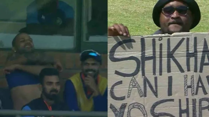 During the Zimbabwe ODI, a fan approaches Shikhar Dhawan and asks for his “shirt.” Here’s His Funny Reaction