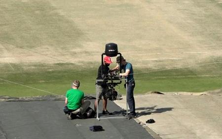 Spidercam breaks during security drills before of the first T20I