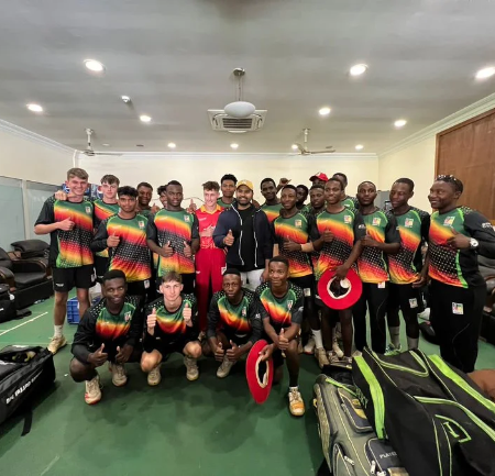 Zimbabwe U-19 team gets surprise visit from Rohit Sharma