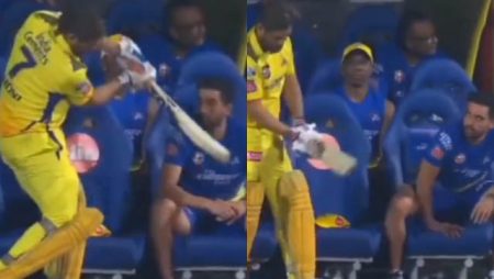  Deepak Chahar hilariously leaves dugout during MS Dhoni’s shadow practice against RCB