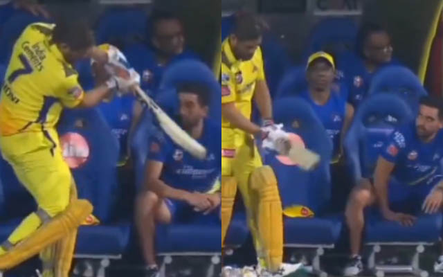  Deepak Chahar hilariously leaves dugout during MS Dhoni’s shadow practice against RCB
